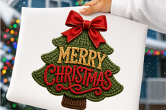 Merry Christmas Tree Faux Yarn PNG Preppy Christmas PNG Product Image 4