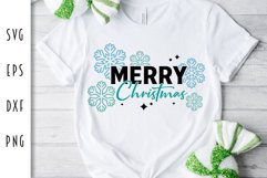 Merry Christmas Snowflakes SVG - Christmas Cut File Product Image 2