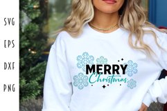 Merry Christmas Snowflakes SVG - Christmas Cut File Product Image 1
