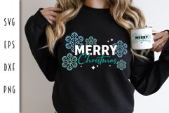 Merry Christmas Snowflakes SVG - Christmas Cut File Product Image 3
