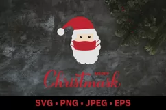 Merry Christmask SVG Covid Christmas Pandemic Christmas SVG Product Image 2