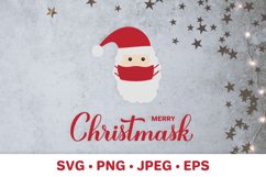 Merry Christmask SVG Covid Christmas Pandemic Christmas SVG Product Image 1
