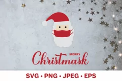 Merry Christmask SVG Covid Christmas Pandemic Christmas SVG Product Image 1