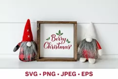 Berry Christmas. Funny Christmas quote. Christmas pun SVG Product Image 2