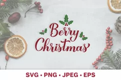 Berry Christmas. Funny Christmas quote. Christmas pun SVG Product Image 1