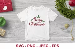 Berry Christmas. Funny Christmas quote. Christmas pun SVG Product Image 3