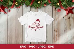 Merry Friendsmas. Funny Christmas quote. Christmas pun SVG Product Image 2