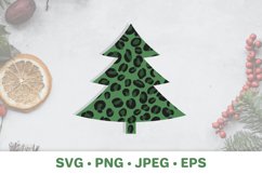 Christmas tree made of leopard pattern. SVG, sublimation Product Image 1