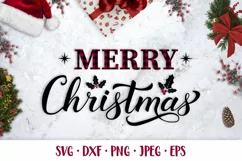Merry Christmas SVG. Buffalo plaid. Holidays shirt design Product Image 1