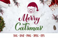 Merry Catsmas SVG. Funny Christmas quote. Cat Christmas Product Image 1