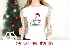 Merry Catsmas SVG. Funny Christmas quote. Cat Christmas Product Image 2
