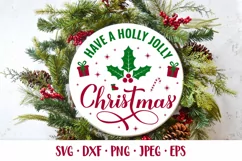 Have a Holly Jolly Christmas SVG. Round door sign Product Image 1