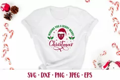 Berry Merry Christmas SVG Funny Christmas quote round design Product Image 2