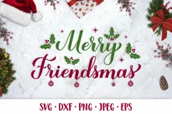 Merry Friendsmas SVG. Funny Christmas quote shirt design Product Image 1