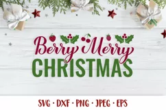 Berry Merry Christmas SVG Funny Christmas quote shirt design Product Image 1