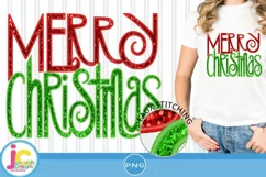 Sequins Christmas Faux Embroidery Merry Christmas Png Product Image 1