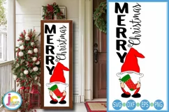 Gnome Christmas Welcome sign SVG | Merry Christmas Sign Product Image 1