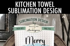 Merry Christmas Deer | Kitchen Towel Sublimation Design Product Image 2