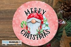 Round Santa Gnome Merry Christmas Gnome Sublimation Design Product Image 1