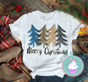 Merry Christmas Trees PNG, Blue Gold Leopard Sublimation png Product Image 2