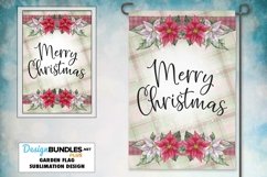 Merry Christmas Poinsettia Garden Flag Sublimation Design Product Image 1