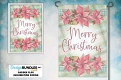 Poinsettia Merry Christmas Garden Flag Sublimation Design Product Image 1