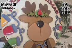 Merry Christmas Reindeer Sign Laser SVG Product Image 2