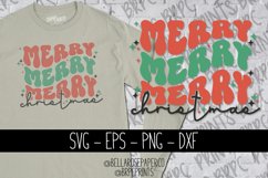 Merry Christmas | Retro Stacked | Christmas Holiday SVG Product Image 1
