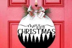 Christmas Svg, Round Porch Sign Merry Christmas svg Santa Product Image 3