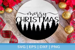 Christmas Svg, Round Porch Sign Merry Christmas svg Santa Product Image 1