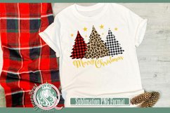 Farmhouse Leopard Plaid Christmas Trees Sublimation Product Image 4