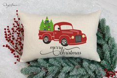 Merry Christmas with Vintage Red Truck SVG Product Image 1