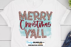 Merry Christmas Y'all Animal Print Sublimation Design PNG Product Image 1