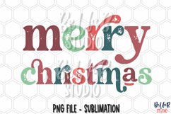 Merry Christmas Sublimation Design, Vintage Christmas PNG Product Image 1