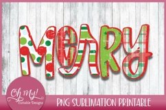 Distressed Merry Christmas Sublimation Design Product Image 1