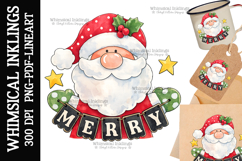 Merry Santa Sublimation Clipart| DTF Clipart Product Image 1