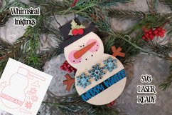 Merry Winter Snowman Ornament Laser SVG Product Image 1