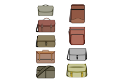 Different messenger bag styles collection illustration Product Image 1