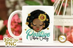 Messy Bun Black woman with Sunflowers | Inspirational Quote Product Image 2
