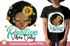 Messy Bun Black woman with Sunflowers | Inspirational Quote Product Image 1