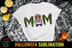 MESSY BUN HALLOWEEN MOM SUBLIMATION DESIGN IDEA