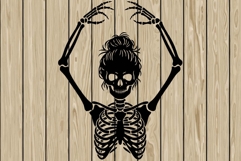 Messy bun skeleton stencil silhouette SVG Product Image 1