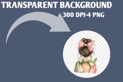 Messy Bun Spring Girls Clipart Product Image 2