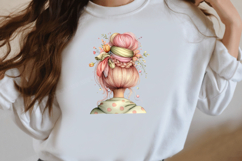 Messy Bun Spring Girls Clipart Product Image 3