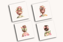 Messy Bun Spring Girls Clipart Product Image 4
