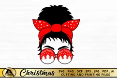Christmas Messy Bun SVG Mom Life SVG Merry Christmas SVG Product Image 7
