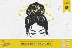 Woman In Messy Bun SVG | Mom Life SVG Product Image 1