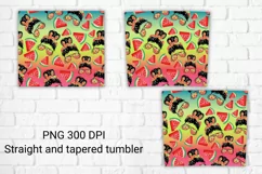 Messy bun tumbler design | Watermelon tumbler wrap Product Image 2