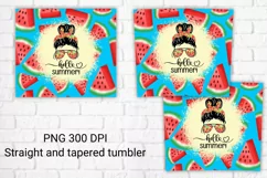 Messy bun tumbler design | Watermelon tumbler wrap Product Image 2