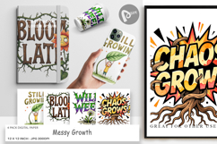 Messy Growth Blooming Digital Paper Product Image 1